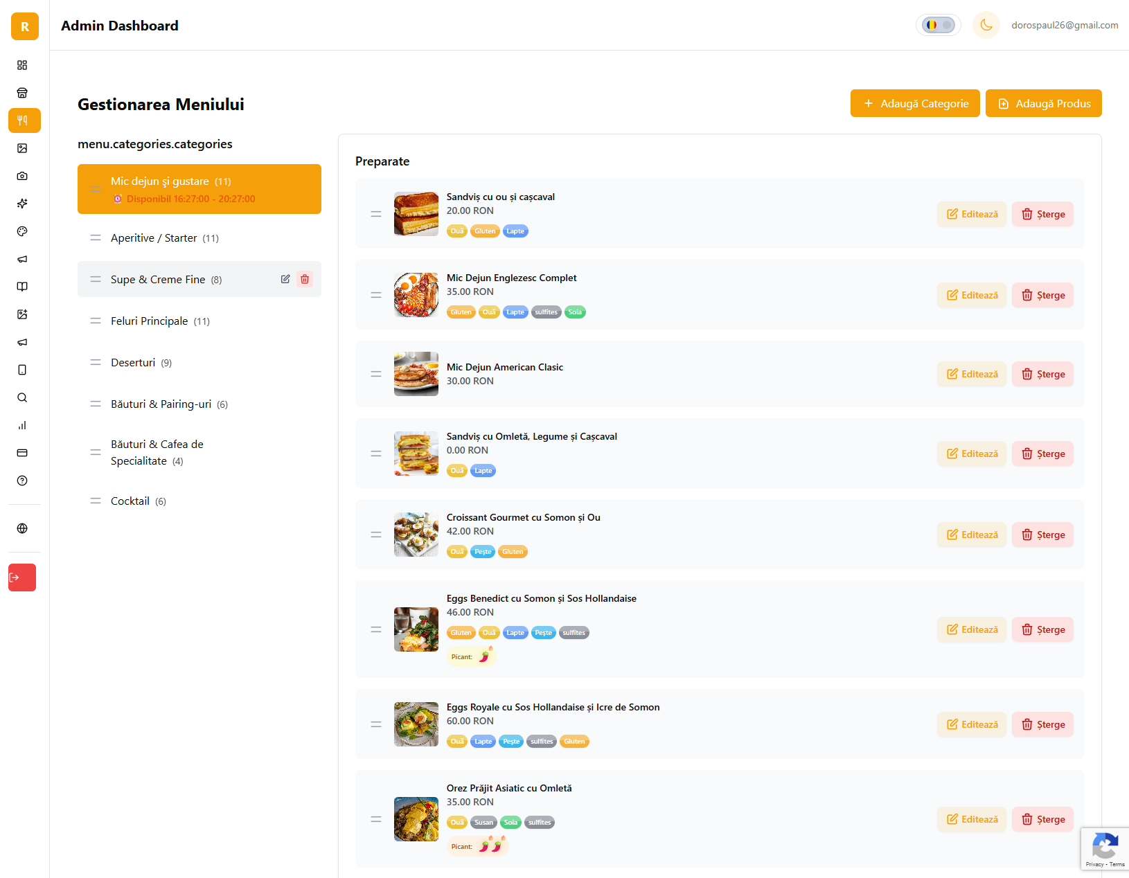Menu Management
